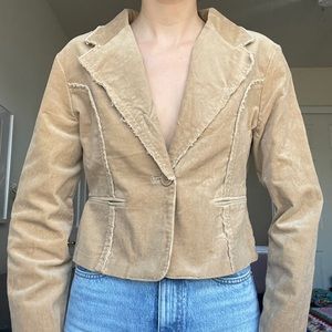 Vintage Y2K Star City Tan Corduroy Blazer Jacket